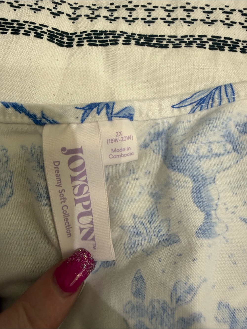 Blue & White Toile Cami Pajama Set - Women - Picture 2 of 2